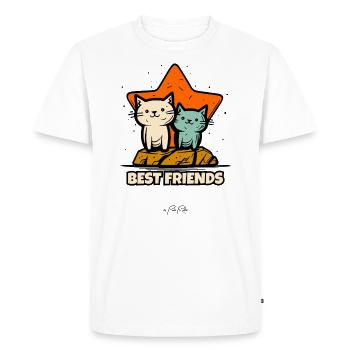 Meilleurs amis : Chats - T-shirt Premium bio Homme - blanc - Devant - Nico (187cm)