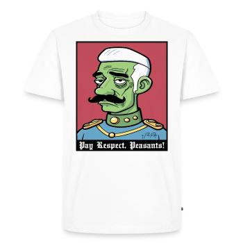 Pay respect, ye peasants - the nobleman - Men's Premium Organic T-Shirt - white - Front - Nico (187cm)