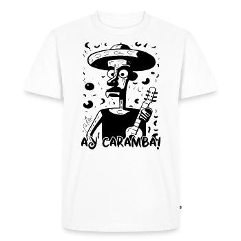 Guitariste espagnol ou mexicain Ay Caramba - T-shirt Premium bio Homme - blanc - Devant - Nico (187cm)