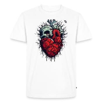 Coeur de zombie d’horreur - T-shirt Premium bio Homme - blanc - Devant - Nico (187cm)