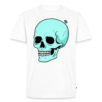 Crâne de dessin animé drôle - T-shirt Premium bio Homme - blanc - Devant - Nico (187cm)