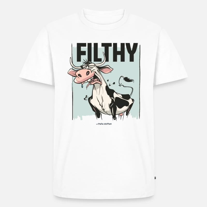 Angeekelte Kuh, dreckig und schmuddelig - Männer Premium Bio T-Shirt - Weiß