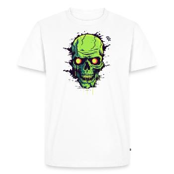 Fissure dans le mur : Crâne - T-shirt Premium bio Homme - blanc - Devant - Nico (187cm)