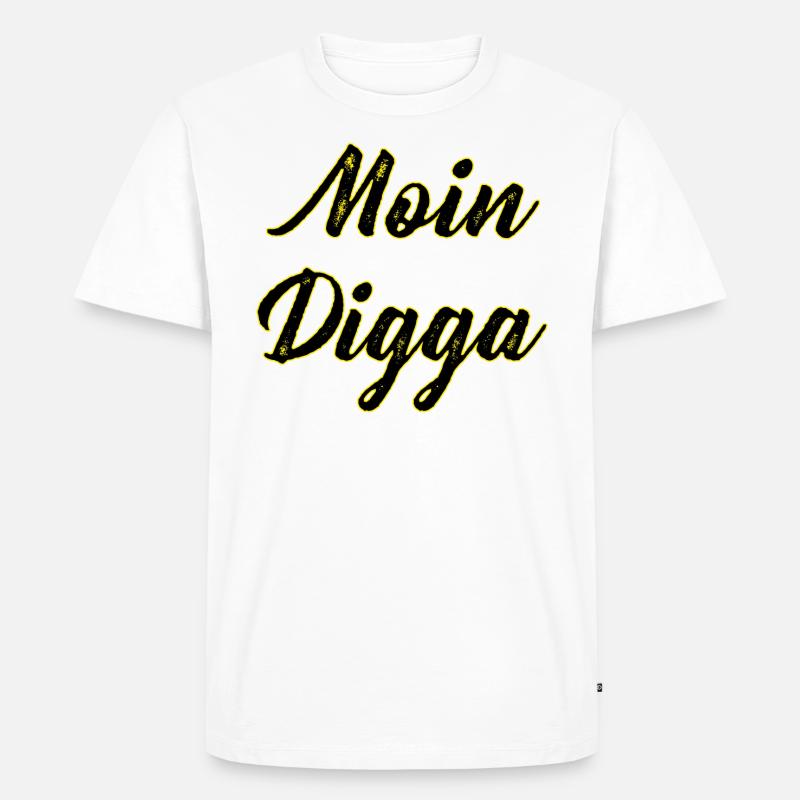 Moin Digga - Männer Premium Bio T-Shirt - Weiß