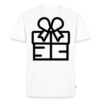 Boite icon de cadeau - T-shirt Premium bio Homme - blanc - Devant - Nico (187cm)