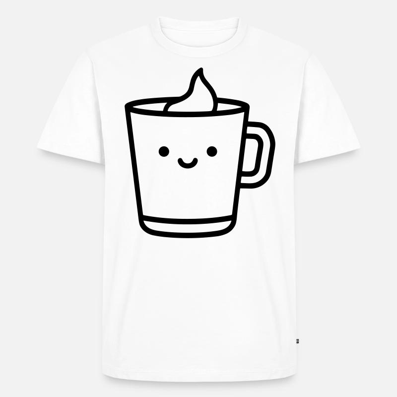 Kaffeebecher - Männer Premium Bio T-Shirt - Weiß