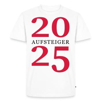 Aufsteiger 2025 Aufstieg - Männer Premium Bio T-Shirt - Weiß - Vorne - Nico (187cm)