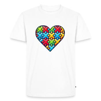 Autisme Cœur Journée de sensibilisation à l’autisme - T-shirt Premium bio Homme - blanc - Devant - Nico (187cm)
