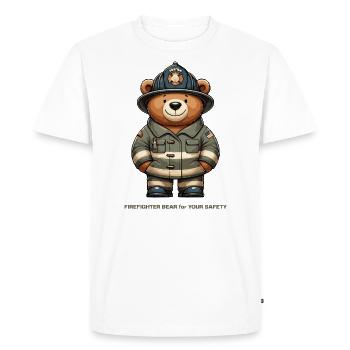 Fire Brigade Bär 2 - Men's Premium Organic T-Shirt - white - Front - Nico (187cm)