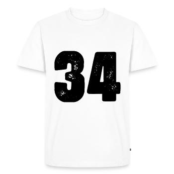 Maillot à 34 numéros - T-shirt Premium bio Homme - blanc - Devant - Nico (187cm)