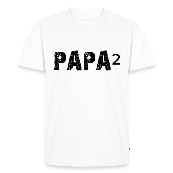 Daddy to the power of 2 - Family - Gay - Homosexuality - Men's Premium Organic T-Shirt - white - Front - Nico (187cm)