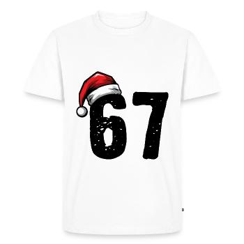 67 Numéro Noël - T-shirt Premium bio Homme - blanc - Devant - Nico (187cm)