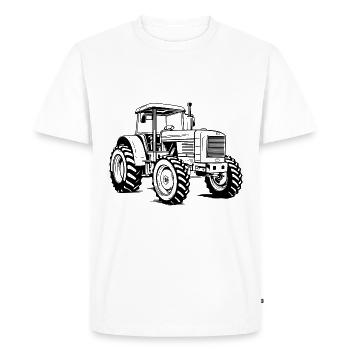 Silhouette de symbole de tracteur - T-shirt Premium bio Homme - blanc - Devant - Nico (187cm)