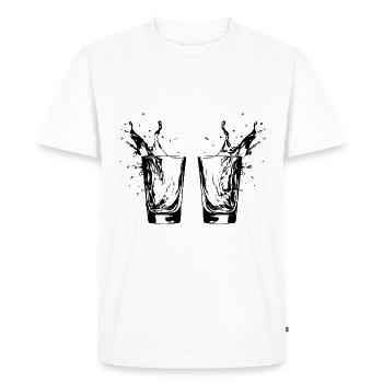Tequila Glass Cheers Party - Men's Premium Organic T-Shirt - white - Front - Nico (187cm)