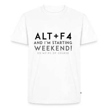 ALT + F4 - Week-end - T-shirt Premium bio Homme - blanc - Devant - Nico (187cm)