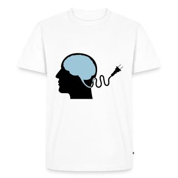 When the battery is empty... - Men's Premium Organic T-Shirt - white - Front - Nico (187cm)