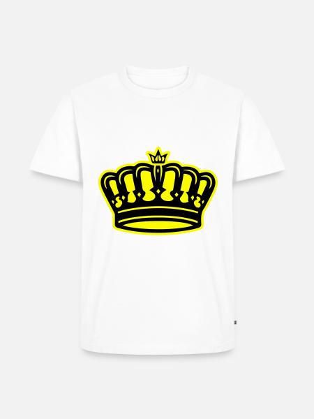 Krone Symbol King - Männer Premium Bio T-Shirt - Weiß