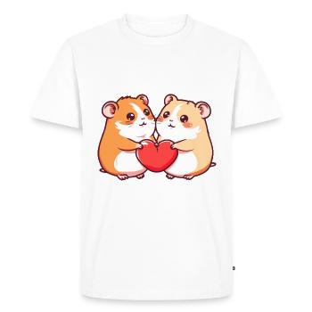 Hamster Couple Love Couple In Love - Men's Premium Organic T-Shirt - white - Front - Nico (187cm)
