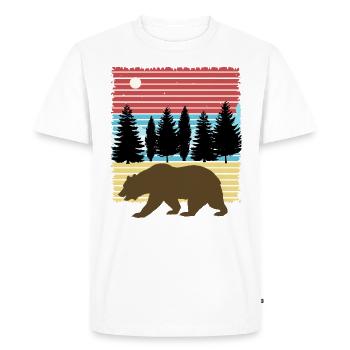 Bear - Adventure - Forest - Men's Premium Organic T-Shirt - white - Front - Nico (187cm)