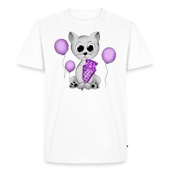 chat - T-shirt Premium bio Homme - blanc - Devant - Nico (187cm)