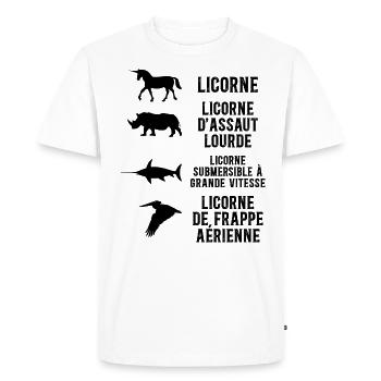 Blague Sur Les Licornes Humour De Licorne - T-shirt Premium bio Homme - blanc - Devant - Nico (187cm)