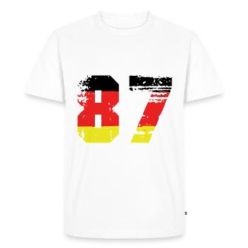 87 Numéro Allemagne Jersey - T-shirt Premium bio Homme - blanc - Devant - Nico (187cm)