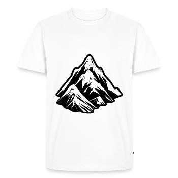 Berge Symbol Mountains - Men's Premium Organic T-Shirt - white - Front - Nico (187cm)