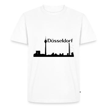 Ville de Düsseldorf sur le Rhin - vue panoramique - T-shirt Premium bio Homme - blanc - Devant - Nico (187cm)