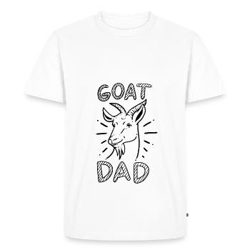 goats Papa - Men's Premium Organic T-Shirt - white - Front - Nico (187cm)