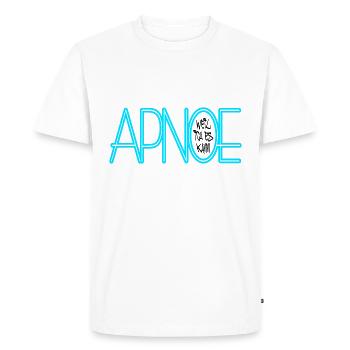 apnée parce que je peux le noir - T-shirt Premium bio Homme - blanc - Devant - Nico (187cm)
