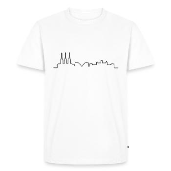 Hannover // Skyline // Silhouette // Skylineshirt - Männer Premium Bio T-Shirt - Weiß - Vorne - Nico (187cm)