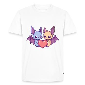 Bat Couple Love Couple In Love - Men's Premium Organic T-Shirt - white - Front - Nico (187cm)