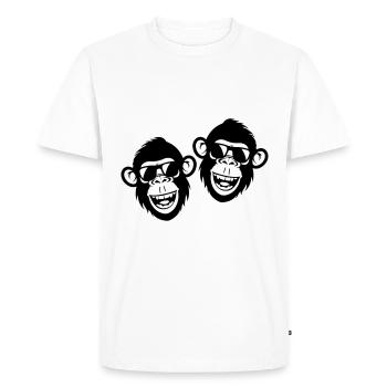 Singe Drôle Cool - T-shirt Premium bio Homme - blanc - Devant - Nico (187cm)