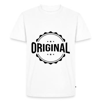 Original Emblem - Men's Premium Organic T-Shirt - white - Front - Nico (187cm)