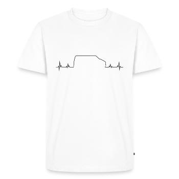 Bus Herzschlag - Männer Premium Bio T-Shirt - Weiß - Vorne - Nico (187cm)
