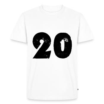 20 Nombre - T-shirt Premium bio Homme - blanc - Devant - Nico (187cm)
