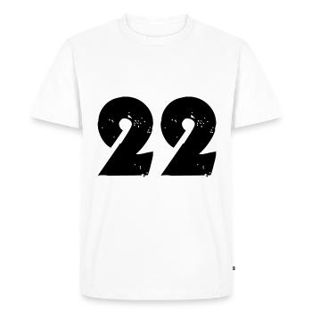 22 Nombre - T-shirt Premium bio Homme - blanc - Devant - Nico (187cm)