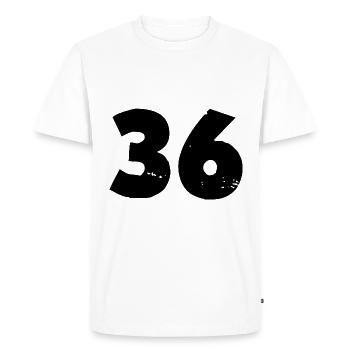 Numéro 36 - T-shirt Premium bio Homme - blanc - Devant - Nico (187cm)