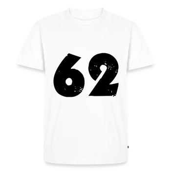 Numéro 62 - T-shirt Premium bio Homme - blanc - Devant - Nico (187cm)
