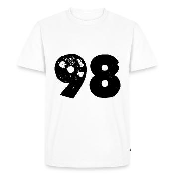 98 Nombre - T-shirt Premium bio Homme - blanc - Devant - Nico (187cm)