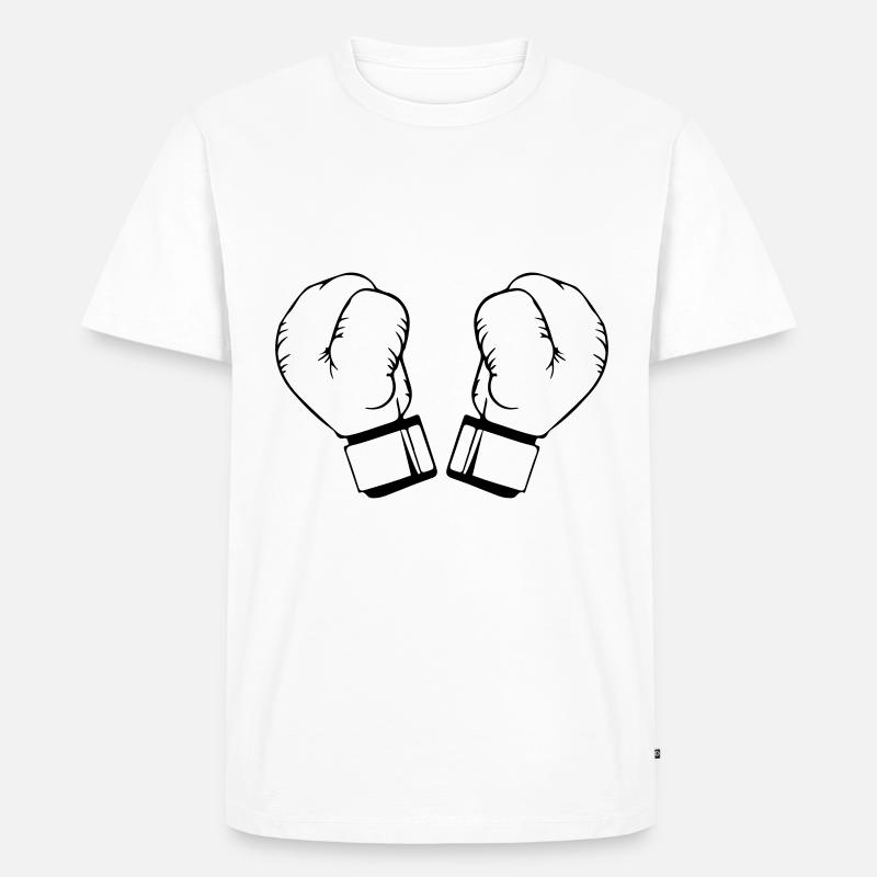 Boxhandschuhe - Männer Premium Bio T-Shirt - Weiß