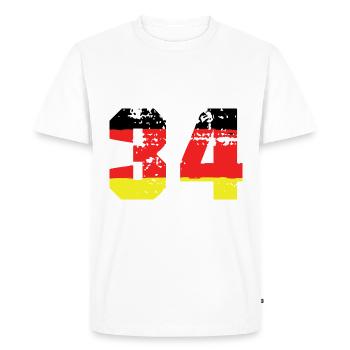 34 Numéro Allemagne Jersey - T-shirt Premium bio Homme - blanc - Devant - Nico (187cm)