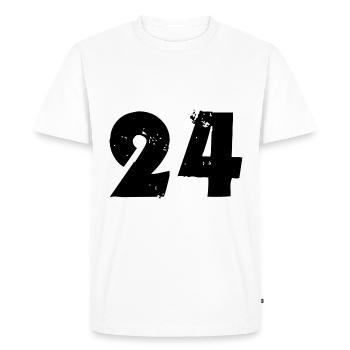 24 Nombre - T-shirt Premium bio Homme - blanc - Devant - Nico (187cm)