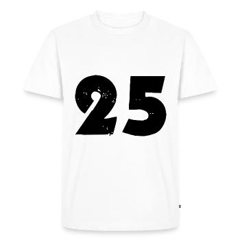 25 Nombre - T-shirt Premium bio Homme - blanc - Devant - Nico (187cm)