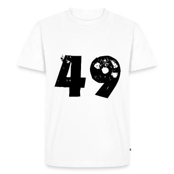 Nombre 49 - T-shirt Premium bio Homme - blanc - Devant - Nico (187cm)