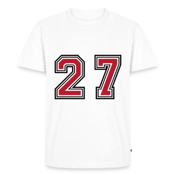 27 symbole numérique - T-shirt Premium bio Homme - blanc - Devant - Nico (187cm)