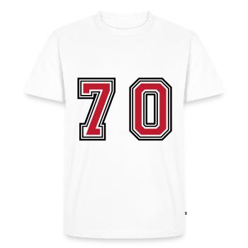 70 Symbole numérique - T-shirt Premium bio Homme - blanc - Devant - Nico (187cm)