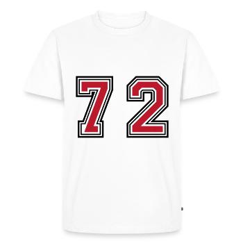 72 Symbole numérique - T-shirt Premium bio Homme - blanc - Devant - Nico (187cm)