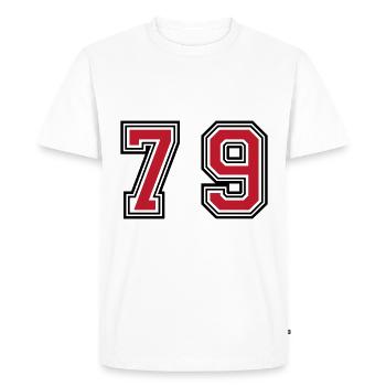 79 Symbole numérique - T-shirt Premium bio Homme - blanc - Devant - Nico (187cm)