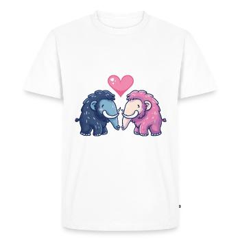 Mammouth Bande Dessinée Couple Amour - T-shirt Premium bio Homme - blanc - Devant - Nico (187cm)